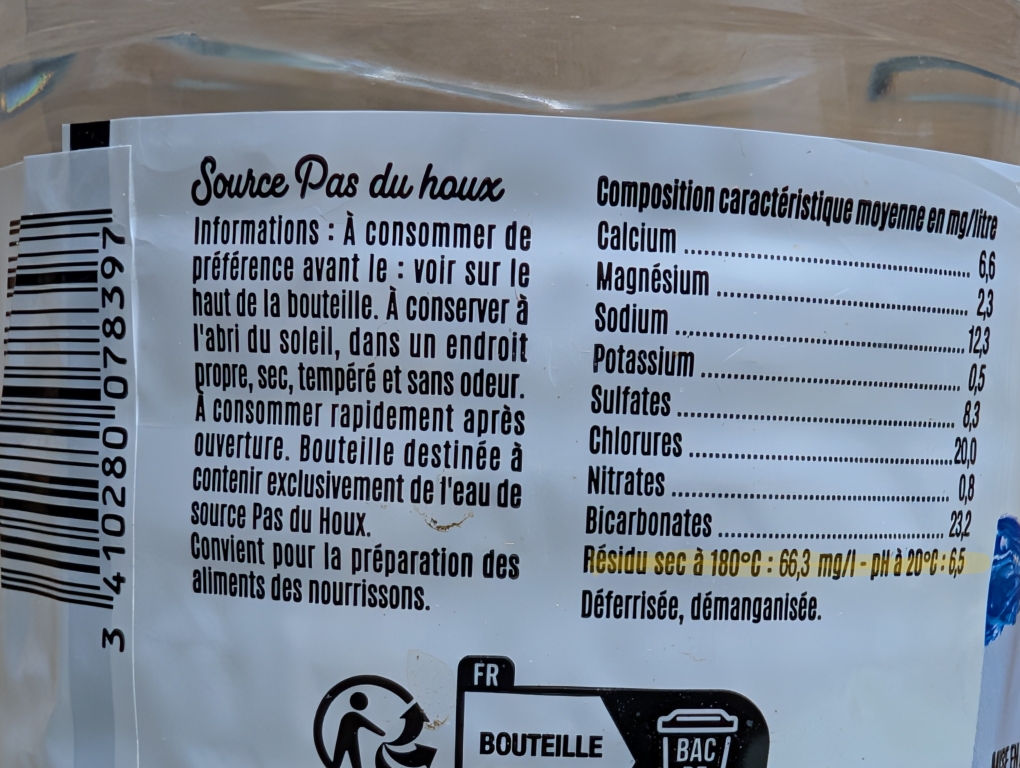 étiquette eau